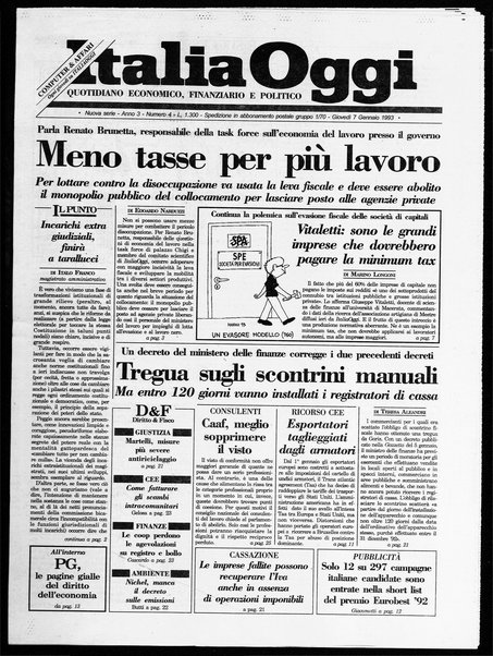 Italia oggi : quotidiano di economia finanza e politica